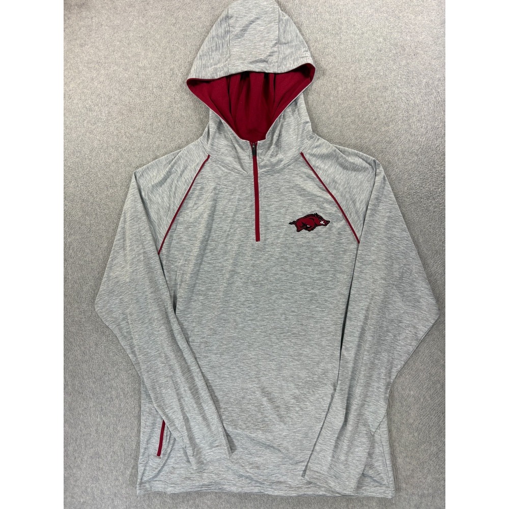 Arkansas Razorbacks Stitched Logo Full Zip Campus Hoodie Jacket (Men's Large)